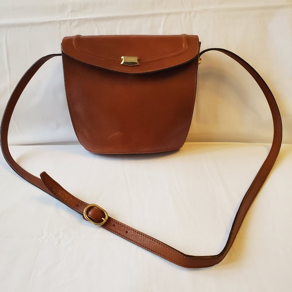 Bally Handbags - VINTAGE BALLY COGNAC LEATHER HANDBAG CROSSBODY